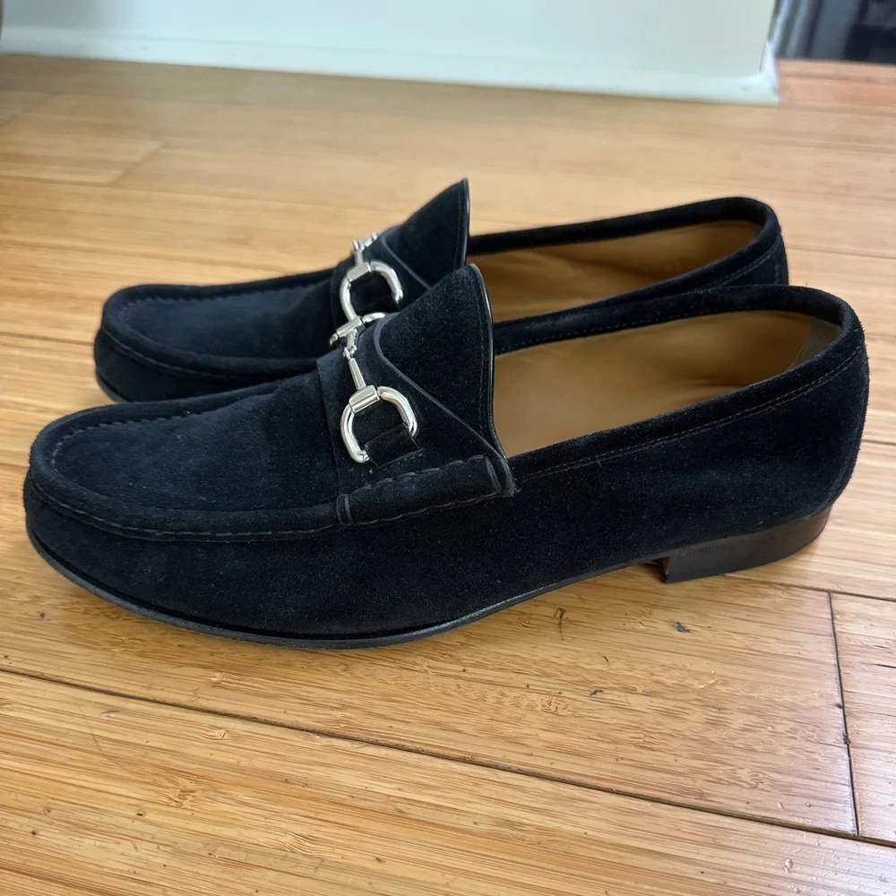 Gucci Horsebit Loafers Black Suede Mens 9 / 9.5 - Picture 4 of 11